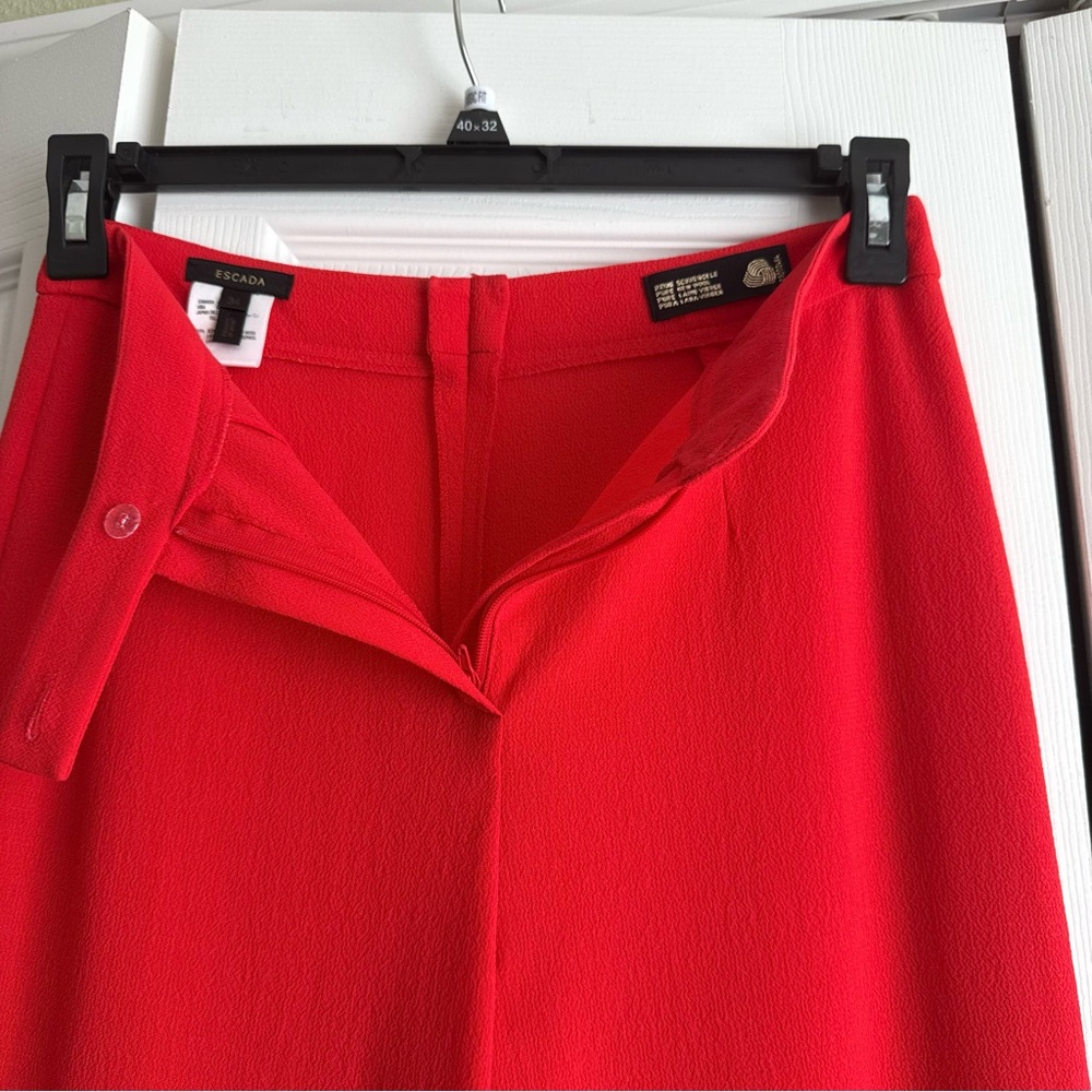 EUC ESCADA Red Wool Set Blazer Jacket and Pants - Picture 12 of 15